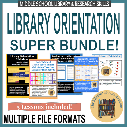 Middle school library orientation bundle