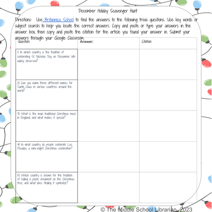 December Holidays Trivia Race Video Lesson and Worksheets