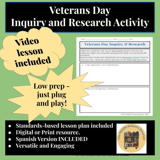 Veterans Day Research Lesson and Activity