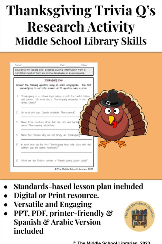 Thanksgiving Trivia Q's Worksheet