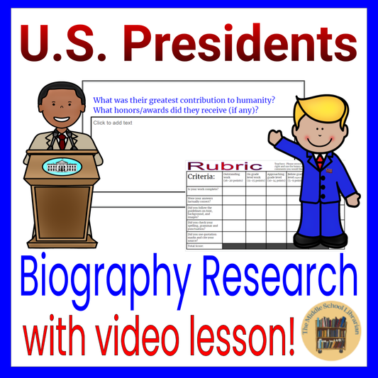 U.S. Presidents: Middle School Library & Research Skills Inquiry Activity #7