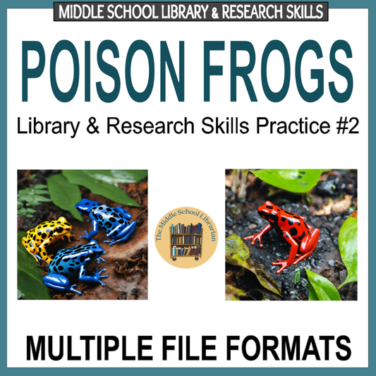 Middle School Library & Research Skills Practice Set with Inquiry & Databases #2: Poison Frogs